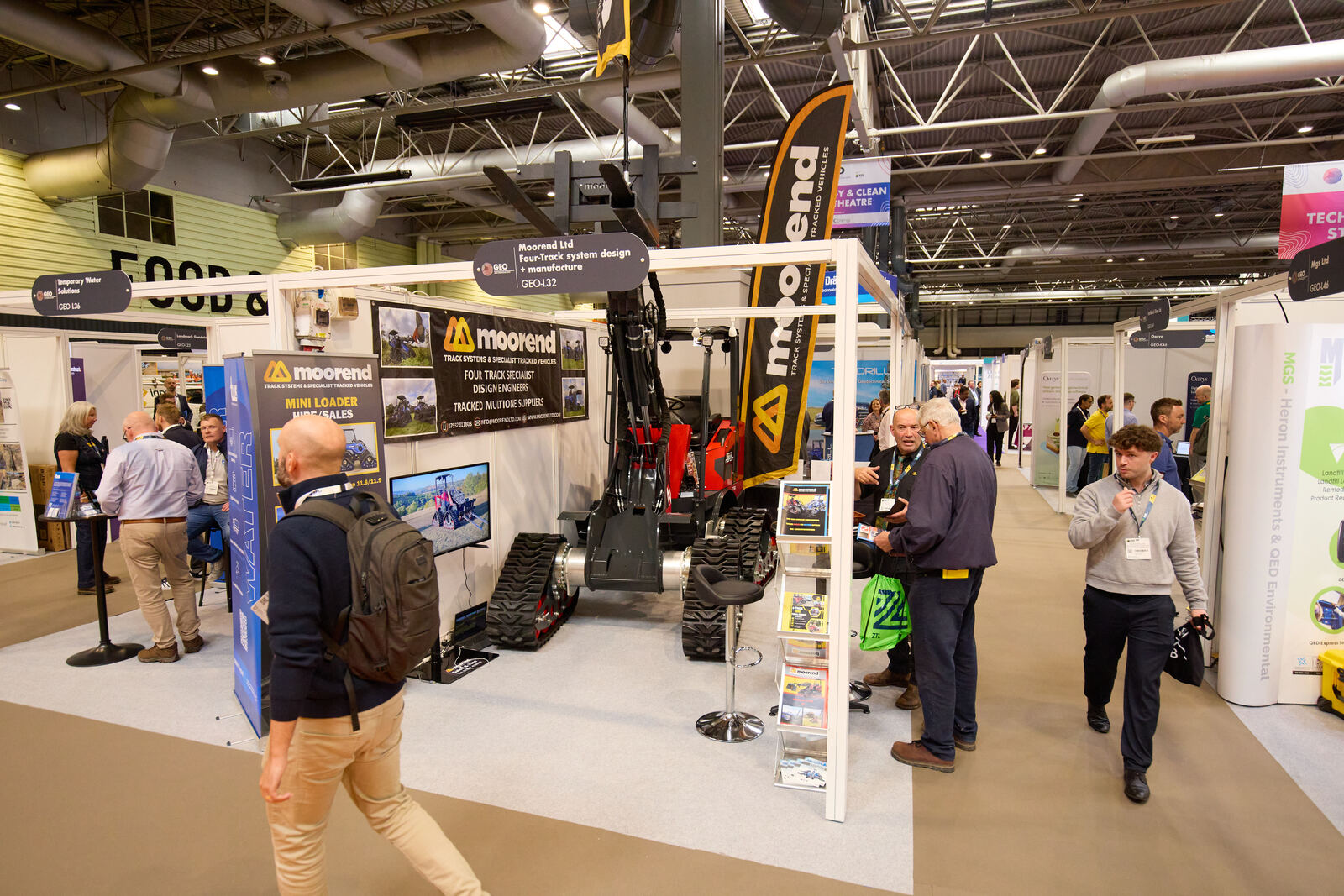 Exhibitor stands and visitors on the ESS Expo show floor